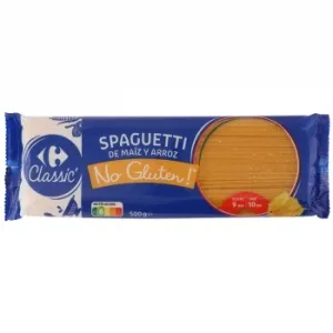 Pasta Espaguetis de Maíz y Arroz Carrefour Classic No Gluten 500 G.