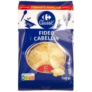 Pasta Fideo Cabellín Carrefour Classic 1 Kg.