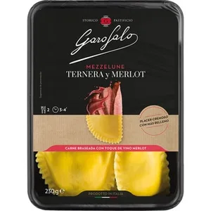 Pasta Fresca Mezzelune Relleno de Ternera y Merlot 2 Raciones Garofalo