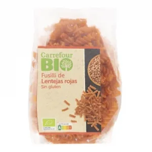 Pasta Fusilli de Lentejas Rojas Ecológica Carrefour Bio 250 G.