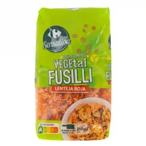 Pasta Fusilli Lenteja Roja Carrefour Sensation sin Gluten 250 G.