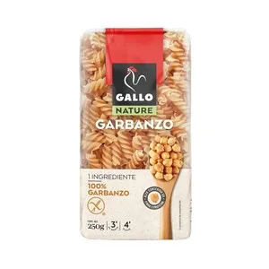 Pasta Hélices de Garbanzo Gallo Nature sin Gluten 250 G.