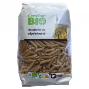 Pasta Macarrón Integral Ecológico Carrefour Bio 500 G.