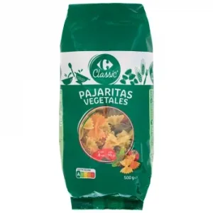 Pasta Pajaritas Vegetales Carrefour Classic 500 G.
