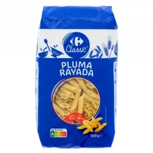 Pasta Pluma Rayada Carrefour Classic 500 G.