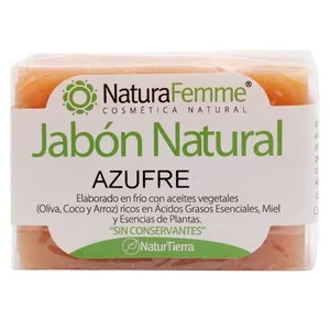 Naturtierra Pastilla de Jabón Natural de Azufre, Realizado sin Conservantes Naturtierra 100 G.