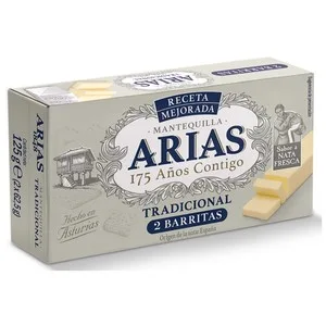 Arias Pastilla de Mantequilla Tradicional sin Sal Arias 125 G.