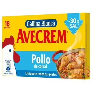 Avecrem Pastillas de Caldo de Pollo con Contenido Reducido en Sal 18 Uds. 9,5 G.