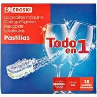 Pastillas Lavavajillas Todo en 1 Eroski, Caja 50 Dosis