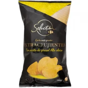 Patatas Fritas Extracrujientes con Aceite de Girasol Selección Carrefour sin Gluten 150 G.