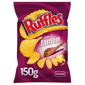Patatas Fritas Onduladas Sabor Jamón Ruffles sin Gluten 150 G.