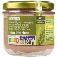 Paté a las Finas Hierbas Eroski, Frasco 160 G