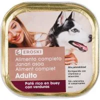 Paté de Buey para Perro Eroski, Lata 300 G