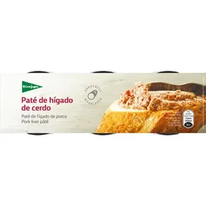 Paté de Hígado de Cerdo Pack 3  el Corte Ingles 80 G