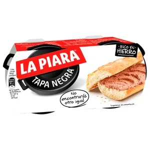 LA Piara Paté de Hígado de Cerdo Tapa Negra 2 Ud X 115 G. 230 G