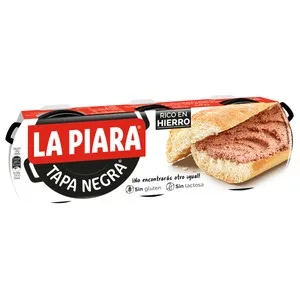 LA Piara Paté de Hígado de Cerdo Tapa Negra 3 Ud X 75 G. 225 G