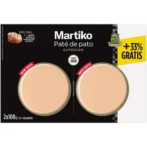 Paté de Pato Superior Pack 2 +33% Gratis Martiko 100 G