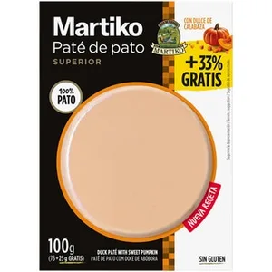 Paté de Pato Superior con Dulce de Calabaza +33% Gratis Martiko 75 G