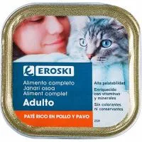 Paté de Pollo para Gato Eroski, Lata 100 G