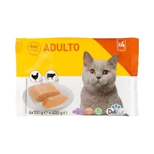 Paté Gato Adulto Delikuit con Pollo y Ternera 0.4 KG