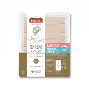 Pechuga de Pavo Cocida en Finas Lonchas Grand Bouquet Noel sin Gluten y sin Lactosa 170 G