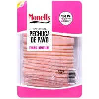 Pechuga de Pavo Extrajugosa Monells, Lonchas Finas, sobre 210 G