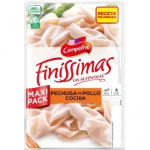 Pechuga de Pollo Cocida en Lonchas Finíssimas de Campofrío sin Gluten y sin Lactosa 165 G
