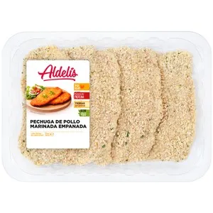 Aldelís Pechuga de Pollo Marinada Empanada. 375 G
