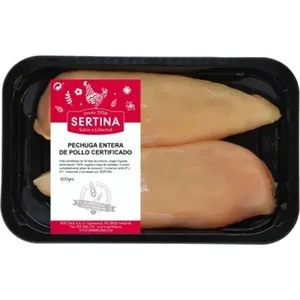 Pechuga Entera de Pollo Certificado Peso Aproximado  Sertina 500 G