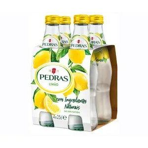Pedras Agua Mineral con Gas Sabor Limón Pack de 4 Uds. de Botellas de 25 Cl. 1000 ML