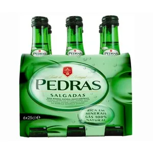 Pedras Salgadas Agua Mineral con Gas Pack de 6 Uds. de Botellas de 25 Cl. 2500 ML
