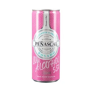 Peñascal  Vino Rosado Frizzante con bajo Contenido en Alcohol Lata de 25 Cl. 250 ML