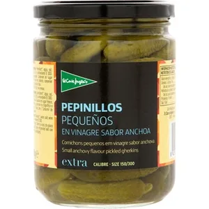 Pepinillos Pequeños en Vinagre Sabor Anchoa  el Corte Ingles 250 G