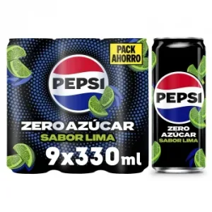 Pepsi Zero Azúcar Lima Pack de 9 Latas de 33 Cl.