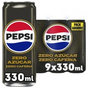 Pepsi Zero Azúcar Zero Cafeína Pack 9 Latas 33 Cl.