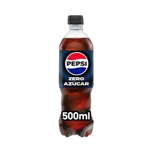Pepsi Zero Refresco de Cola Zero sin Azúcar Botella 50 Cl. 500 ML