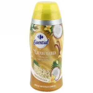 Perfume para la Ropa en Perlas Vainilla y Coco Essential Carrefour 275 G.