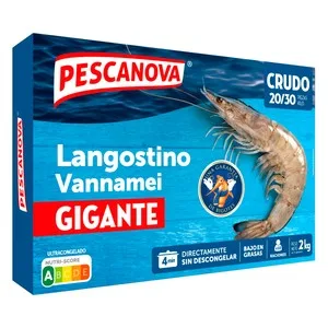 Pescanova Langostino Vannamei Gigante 20/30 Crudo 2 Kg. 2000 G