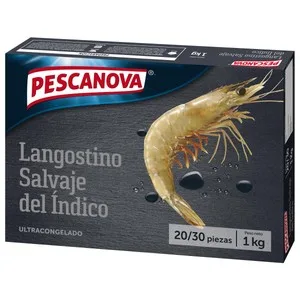 Pescanova Langostinos 20 / 30 Salvajes del Ïndico, Ultracongelados Pescanova 1 Kg P.n 1000 G
