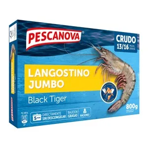Pescanova Langostinos Jumbo 13 / 16 Crudos y Congelados 800 G.