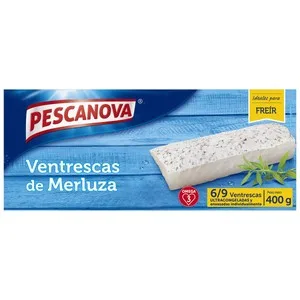 Pescanova Merluza, Ventresca, Ultracongelada y Envsadas de Forma Individual Pescanova 400 G.