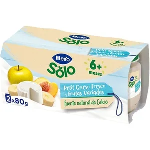 Petit de Queso Fresco y Frutas Variadas desde 6 Meses Pack 2 sin Azúcar Añadido Hero Solo