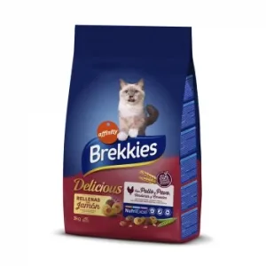 Pienso de Aves para Gato Brekkies Cat Delicious Aves 3 Kg.