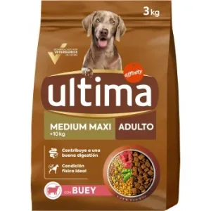 Pienso de Buey para Perro Adulto Medium Maxi Ultima Dog 3 Kg.