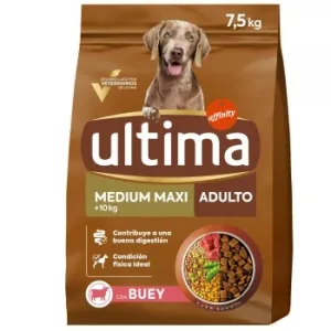 Pienso de Buey para Perro Medium Maxi Adulto  Ultima Dog 7,5 Kg.