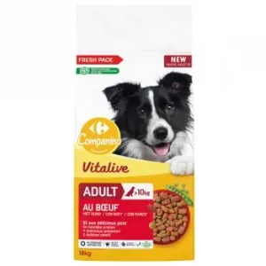 Pienso de Buey y Verduras para Perro Adulto Vitalive Carrefour Companino 18 Kg
