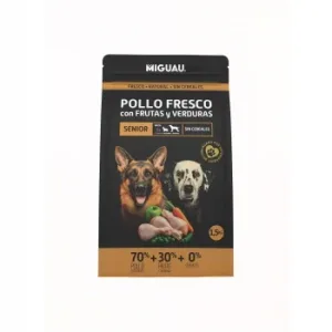 Pienso de Pollo sin Cereales con Frutas y Verduras para Perro Senior Miguau 1,5 Kg