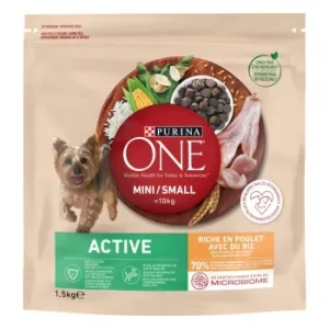 Pienso de Pollo y Arroz para Perro Adulto Mini Purina One Active 1,5 Kg