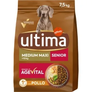 Pienso de Pollo y Arroz para Perro Medium Maxi Adulto  Ultima Dog 7,5 Kg.