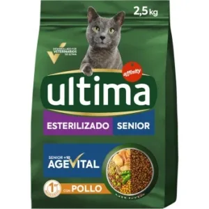 Pienso Esterilizado de Pollo para Gato Senior Ultima Cat 2,5 Kg.
